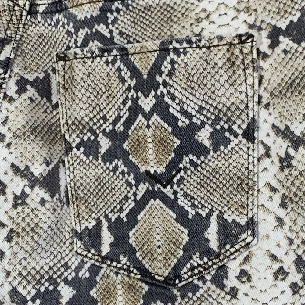 Hudson Barbara Super Skinny Snake Python‎ Print  Jeans Size 27 Stretch High Rise